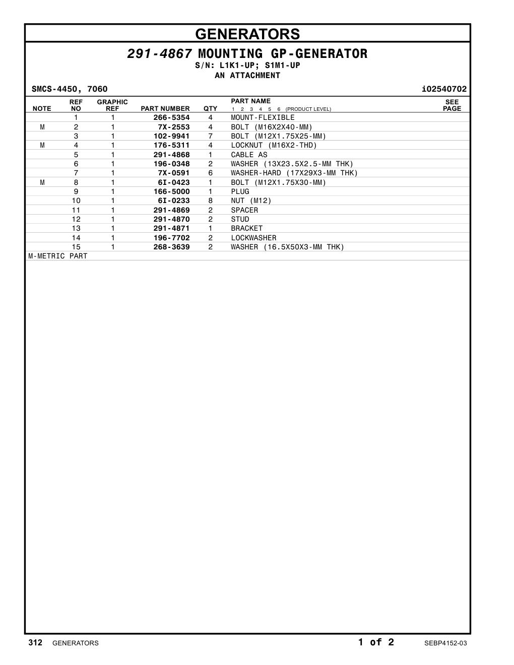 196-7702 LOCKWASHER CAT parts manual diagram