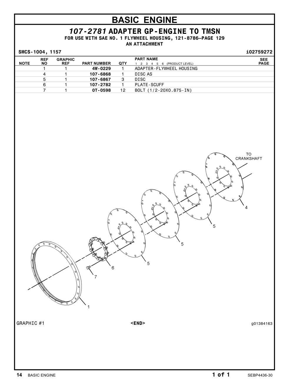 107-2782 PLATE-SCUFF CAT parts manual diagram