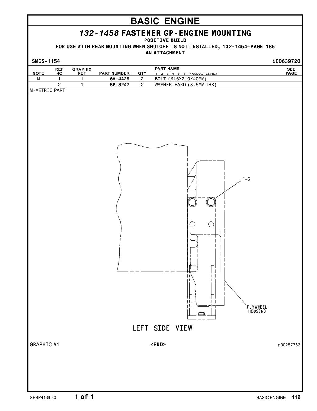 6V-4429 - BOLT (M16X2.0X40MM)
