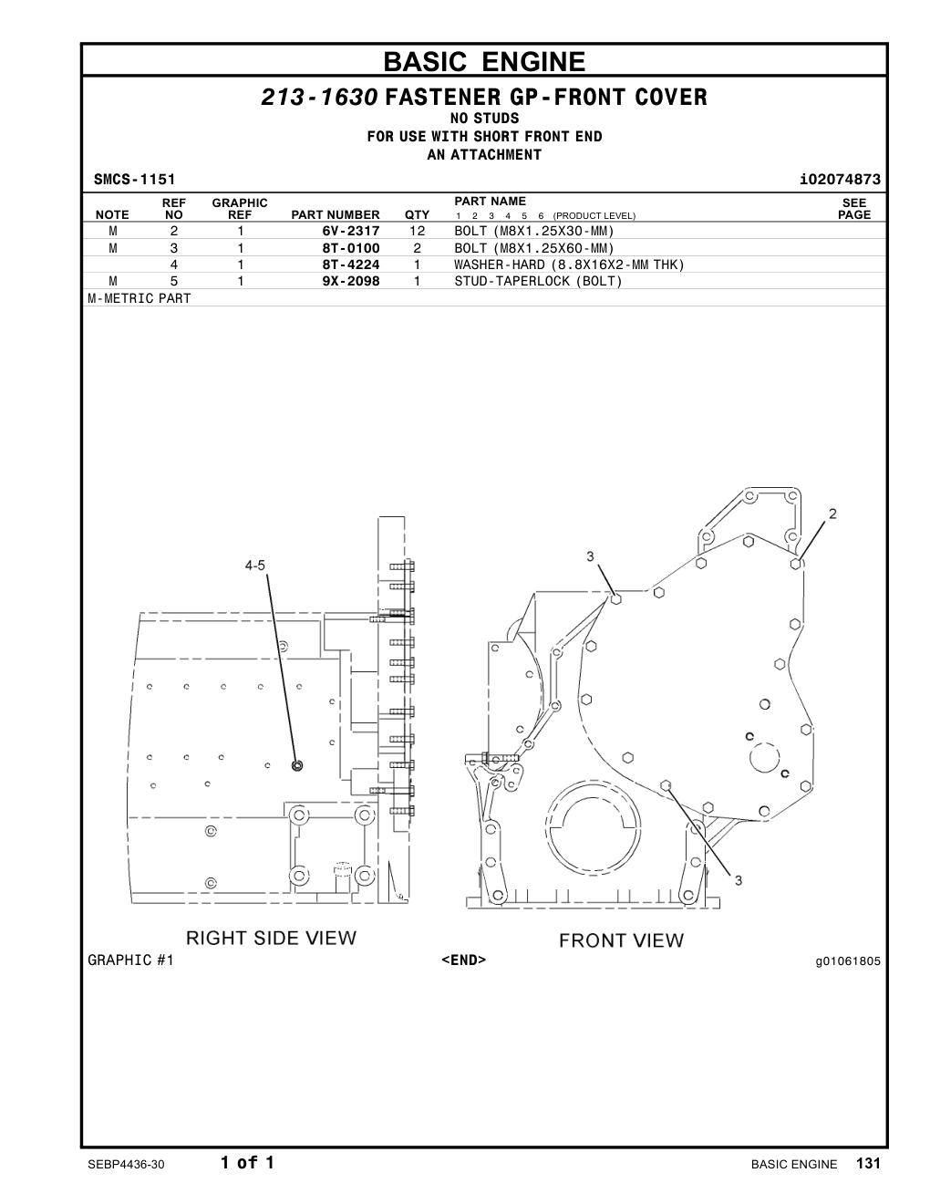 9X-2098 - STUD-TAPERLOCK (BOLT)