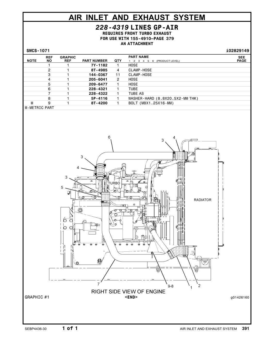 228-4322 TUBEAS CAT parts manual diagram