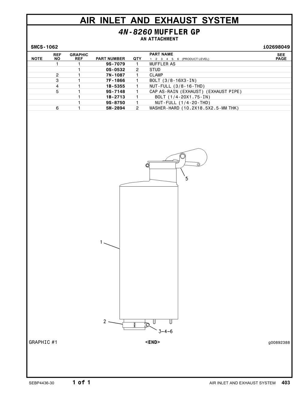 0S-0532 STUD CAT parts manual diagram