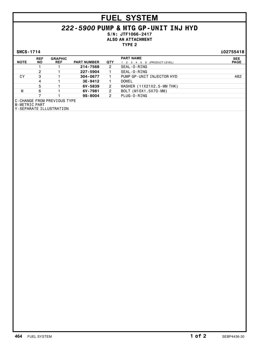 304-0677 - PUMP GP-UNIT INJECTOR HYD