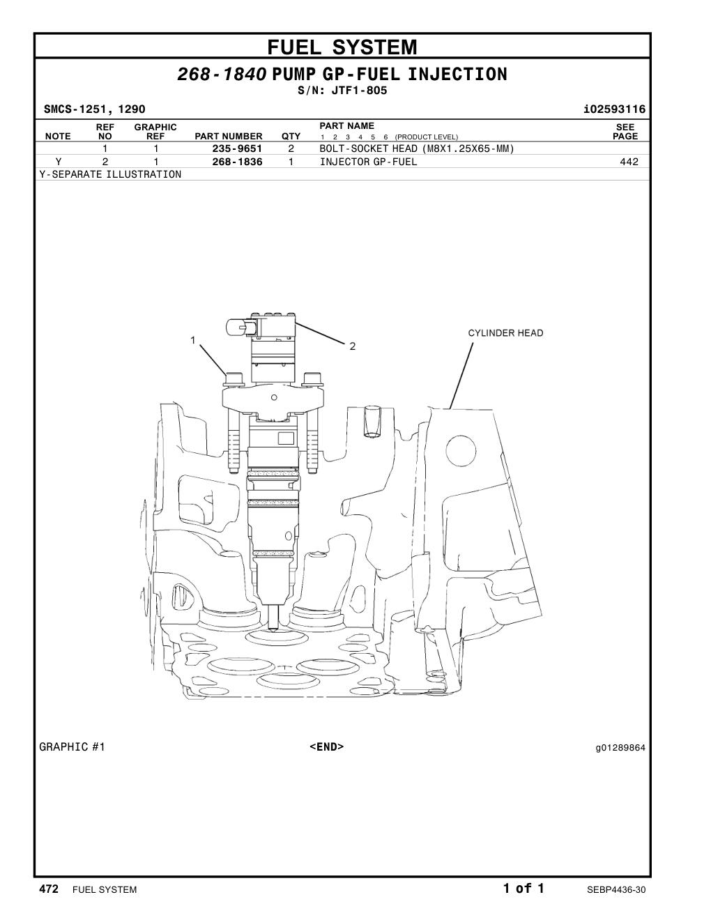 268-1836 - INJECTORGP-FUEL