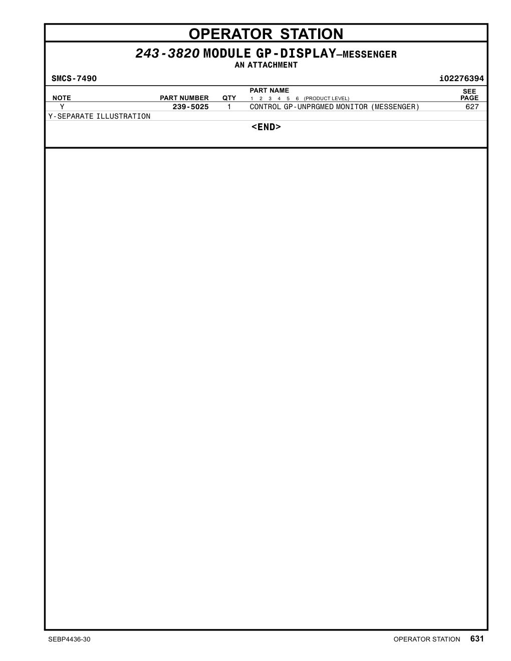 239-5025 - CONTROL GP-UNPRGMED MONITOR (MESSENGER)