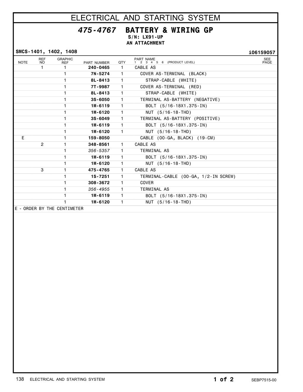 308-3672 COVER · S/N LX91-UP CAT parts manual diagram
