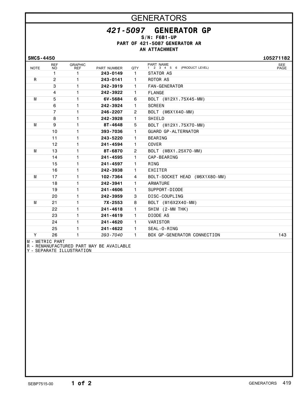 7X-2553 - BOLT (M16X2X40-MM)