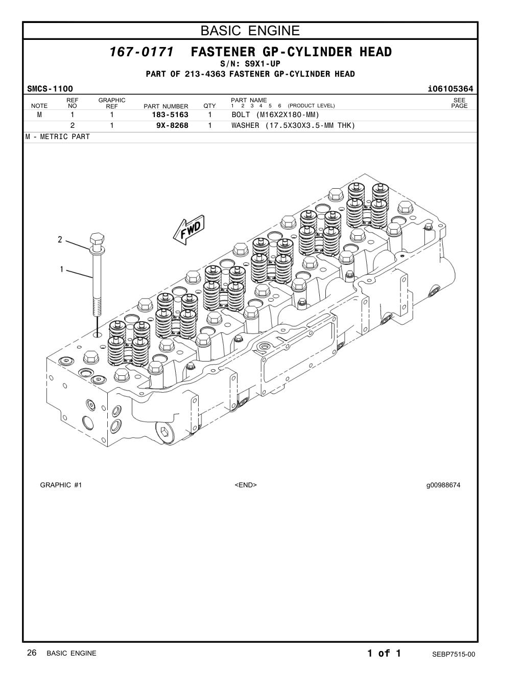 183-5163 - BOLT (M16X2X180-MM)