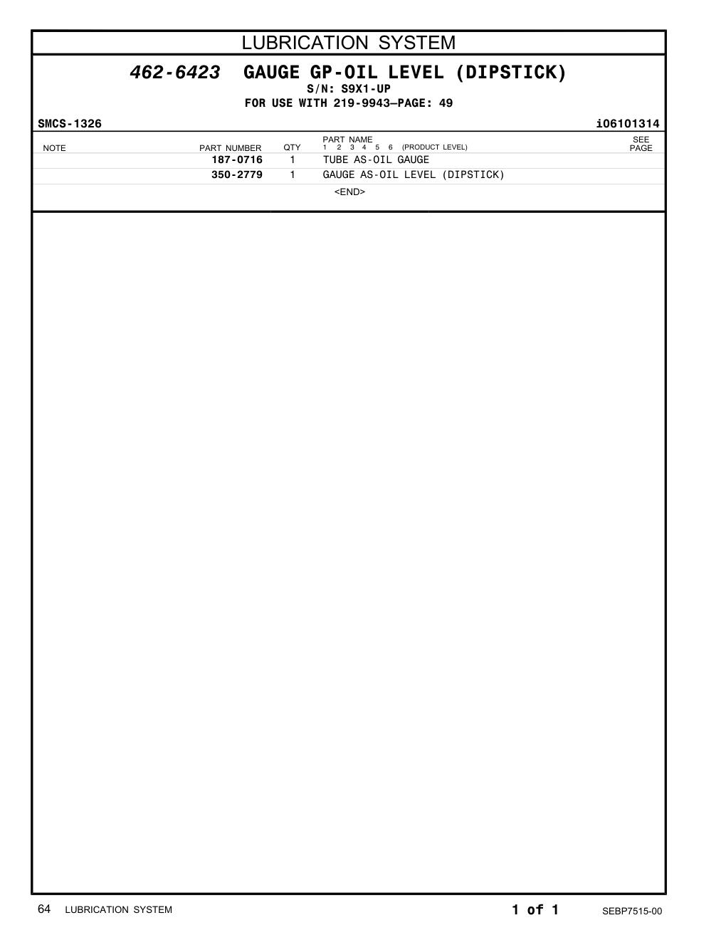 350-2779 - GAUGE AS-OIL LEVEL (DIPSTICK)