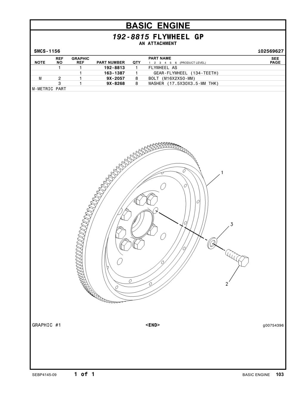 163-1387 - GEAR-FLYWHEEL(134-TEETH)