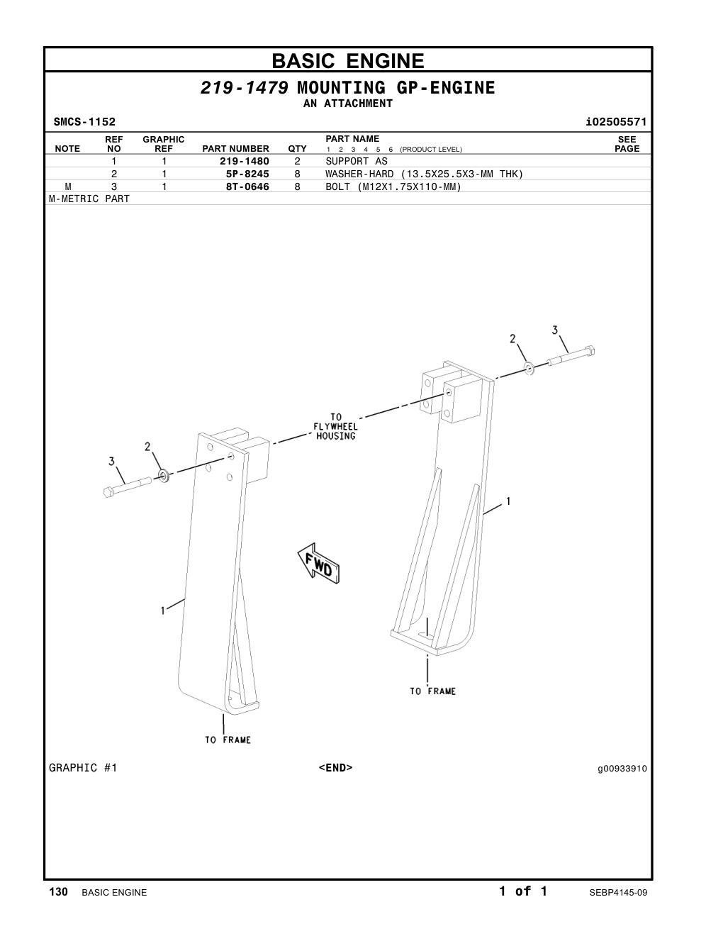 219-1480 SUPPORT AS CAT parts manual diagram