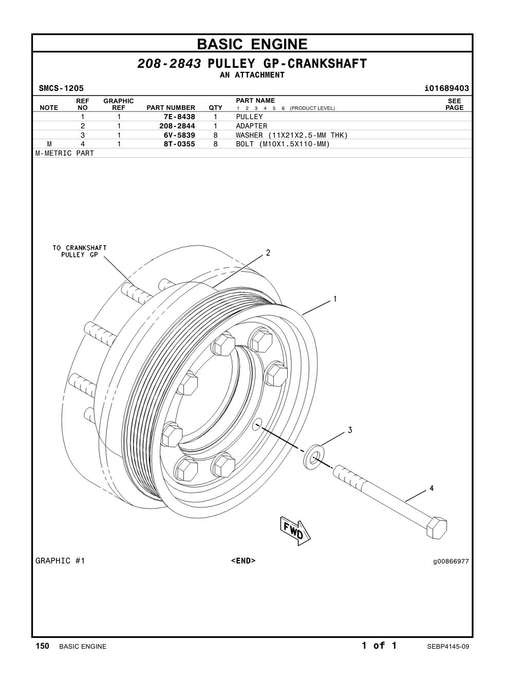 208-2844 ADAPTER CAT parts manual diagram