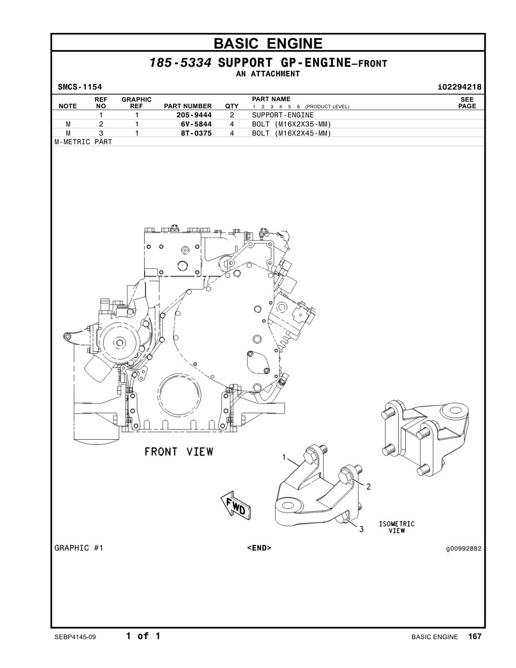205-9444 - SUPPORT-ENGINE
