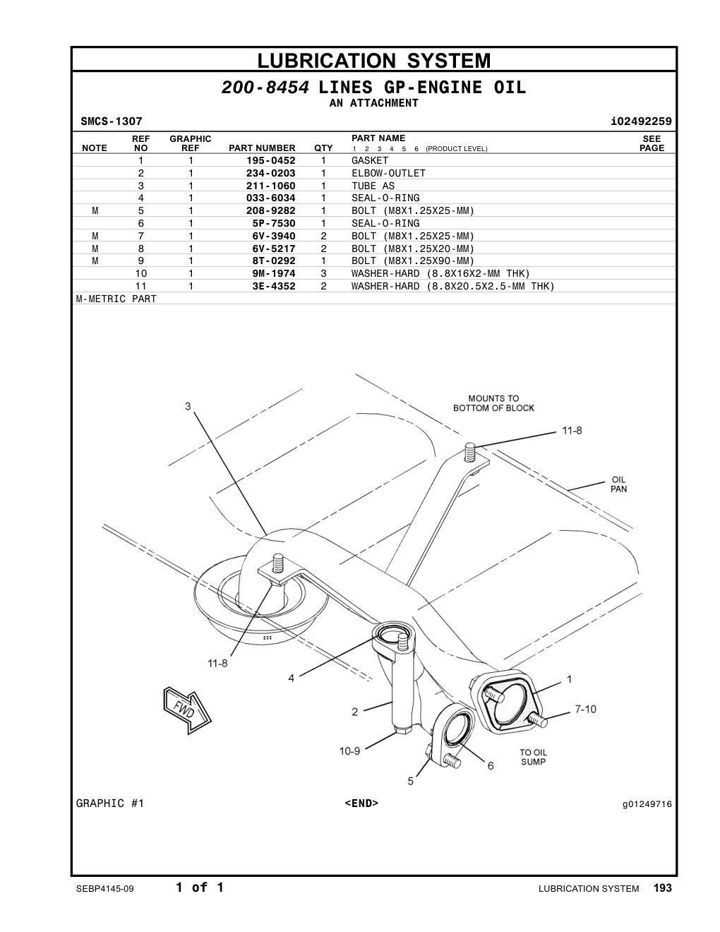 211-1060 TUBE AS CAT parts manual diagram