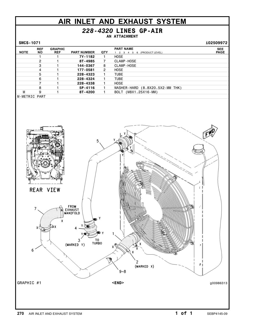 228-4338 HOSE CAT parts manual diagram