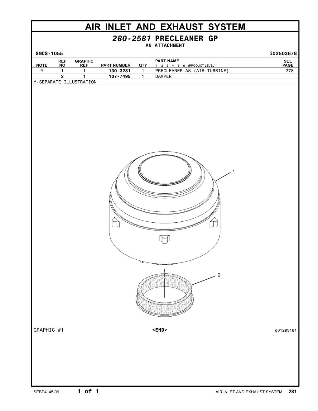 107-7495 DAMPER CAT parts manual diagram