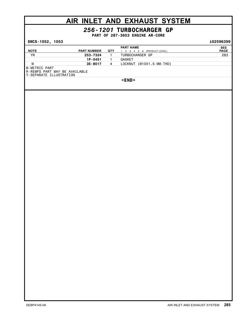 253-7324 TURBOCHARGER GP CAT parts diagram