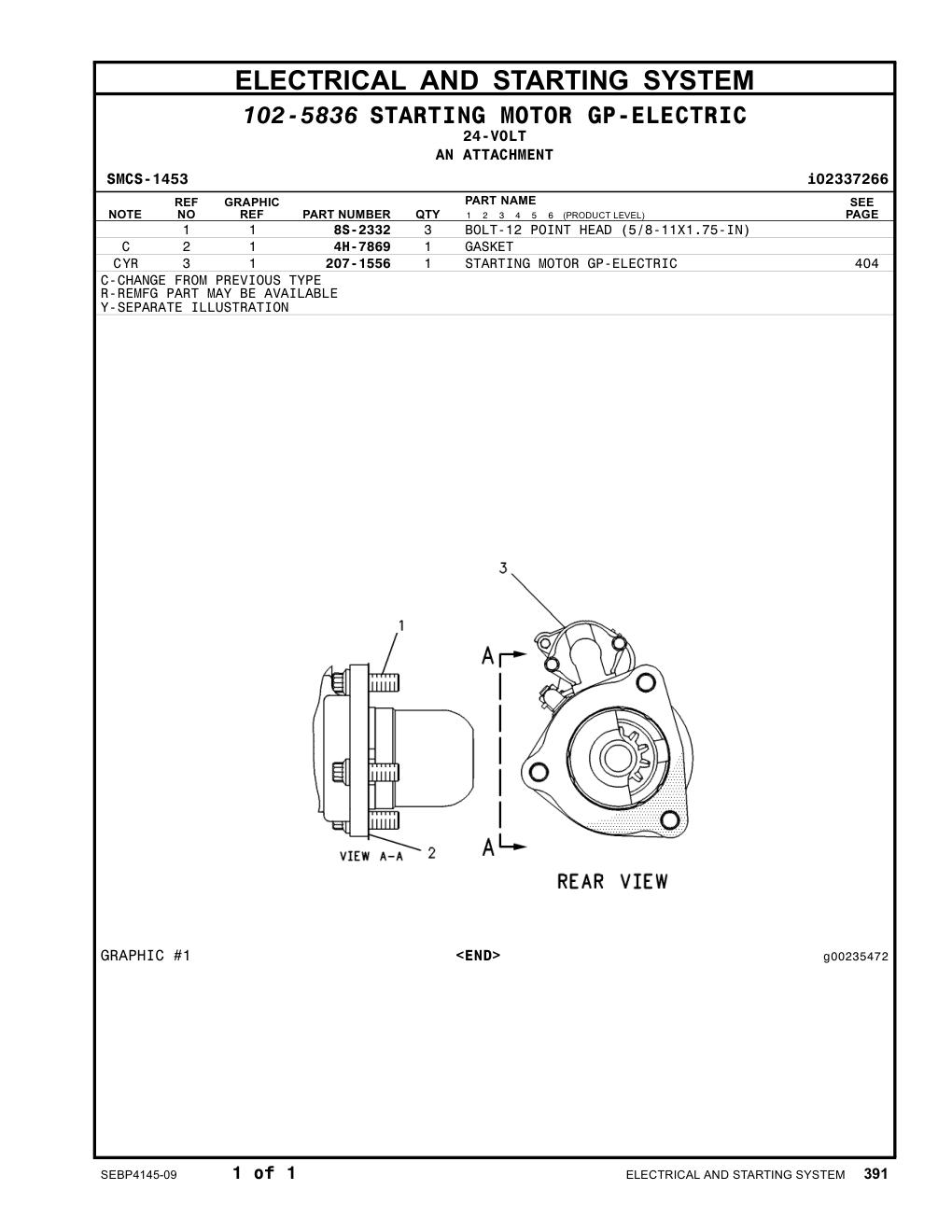 207-1556 - STARTING MOTOR GP-ELECTRIC