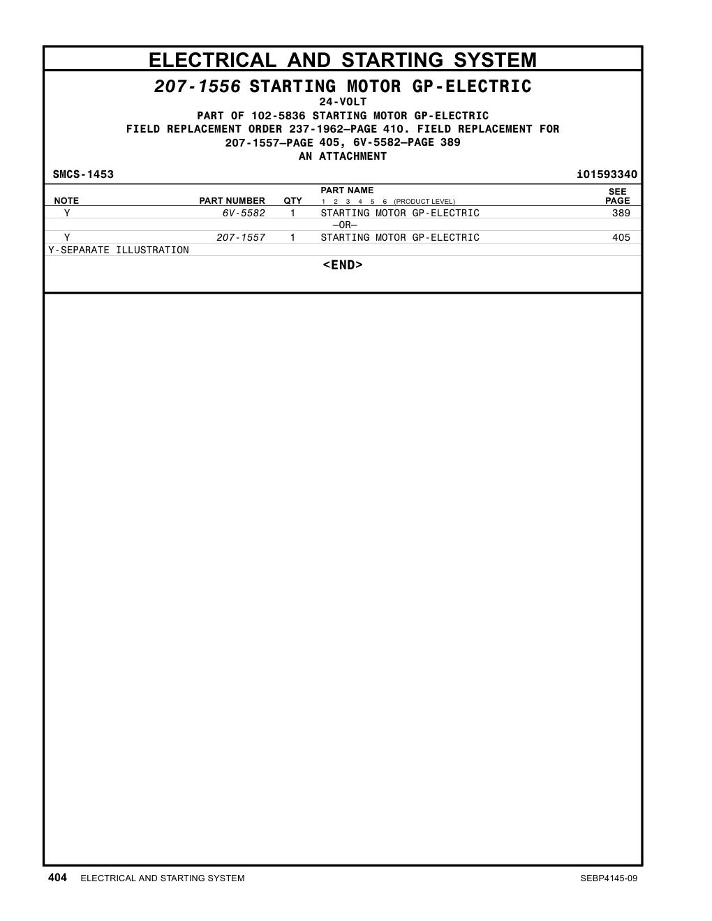 6V-5582 - STARTING MOTOR GP-ELECTRIC –OR–