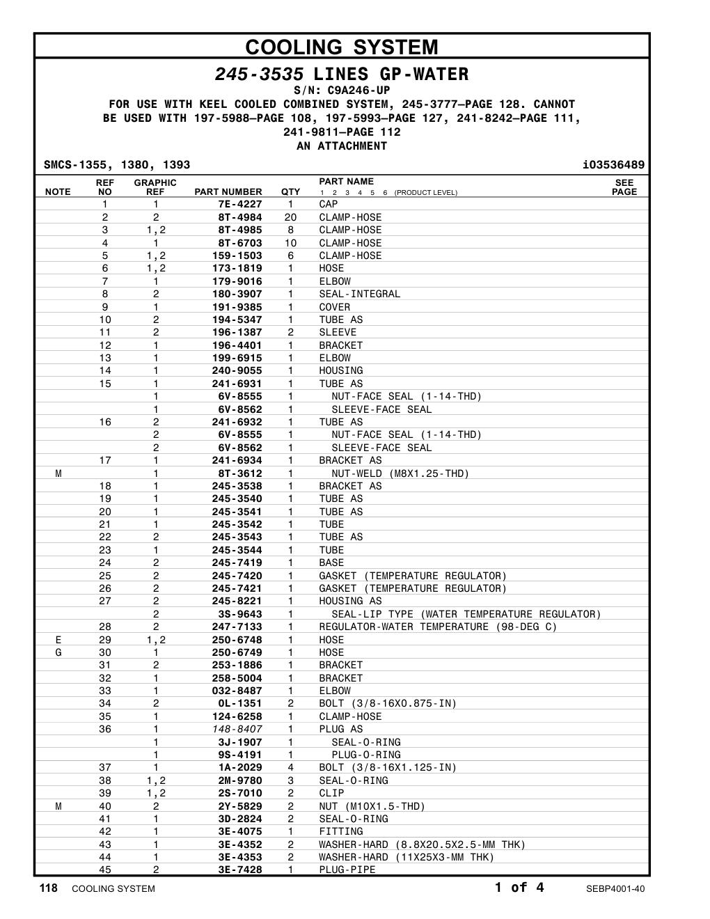 258-5004 BRACKET · S/N C9A246-UP CAT parts manual diagram