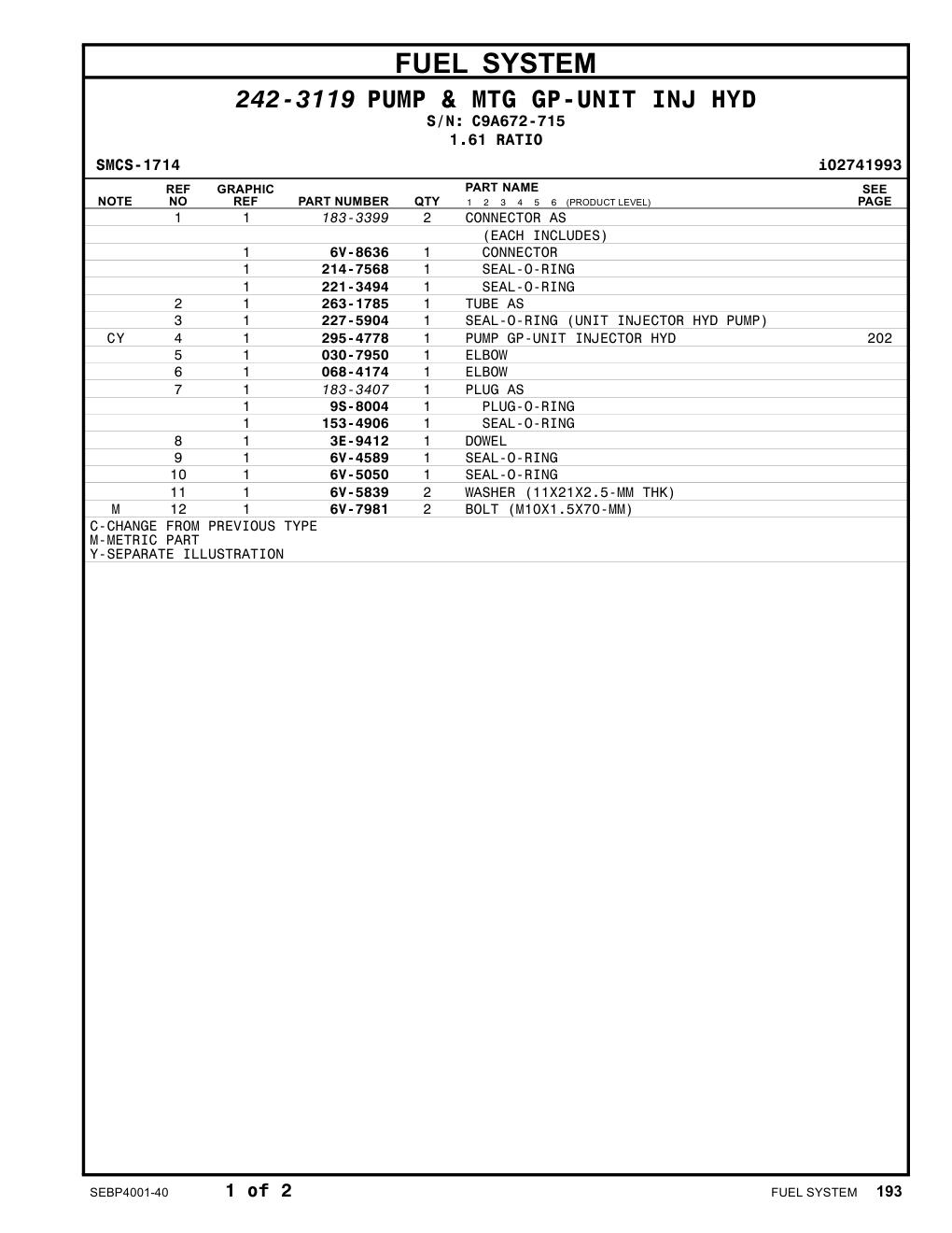 295-4778 PUMP GP-UNIT INJECTOR HYD CAT parts diagram