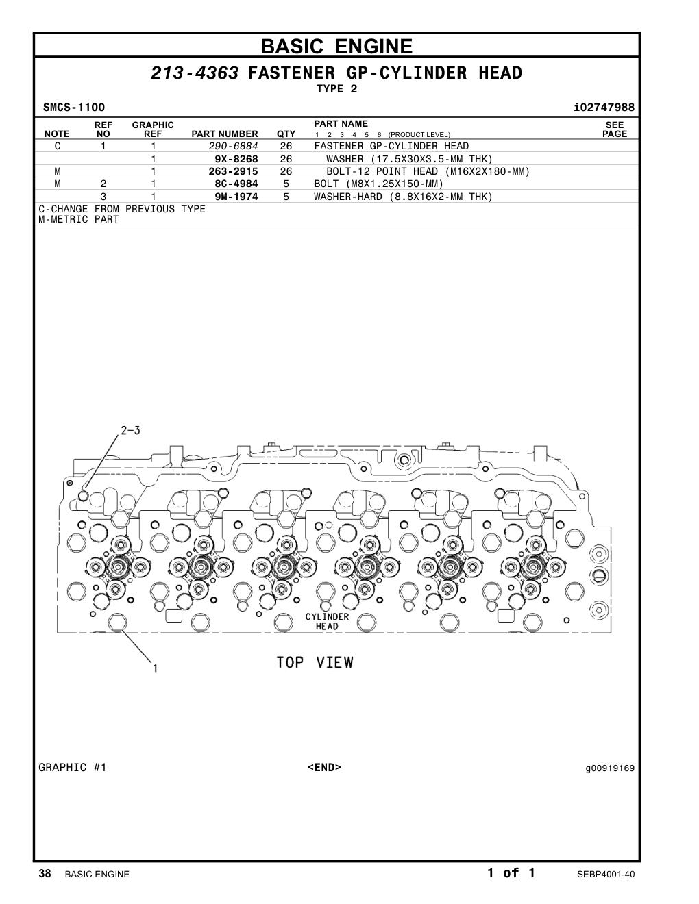 263-2915 - BOLT-12 POINT HEAD (M16X2X180-MM)