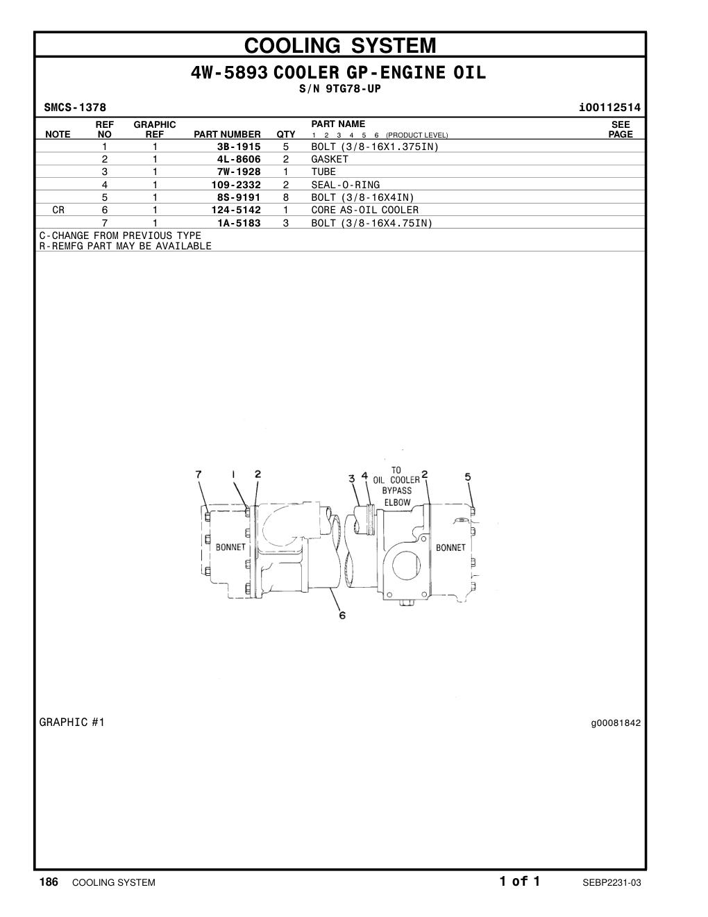 124-5142 - CORE AS-OIL COOLER