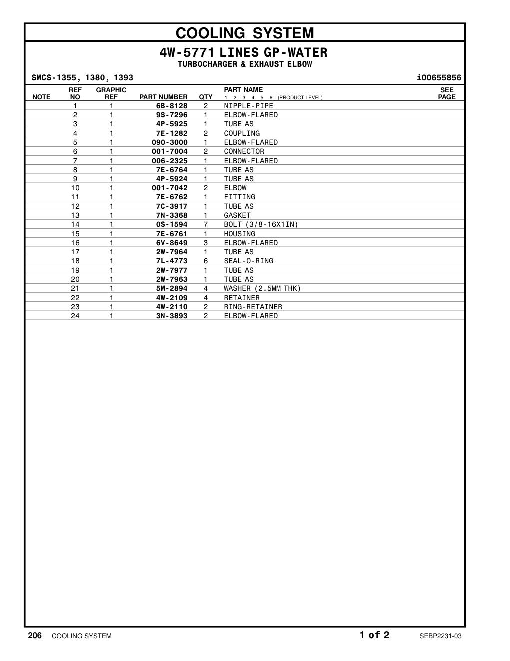 090-3000 ELBOW-FLARED CAT parts manual diagram