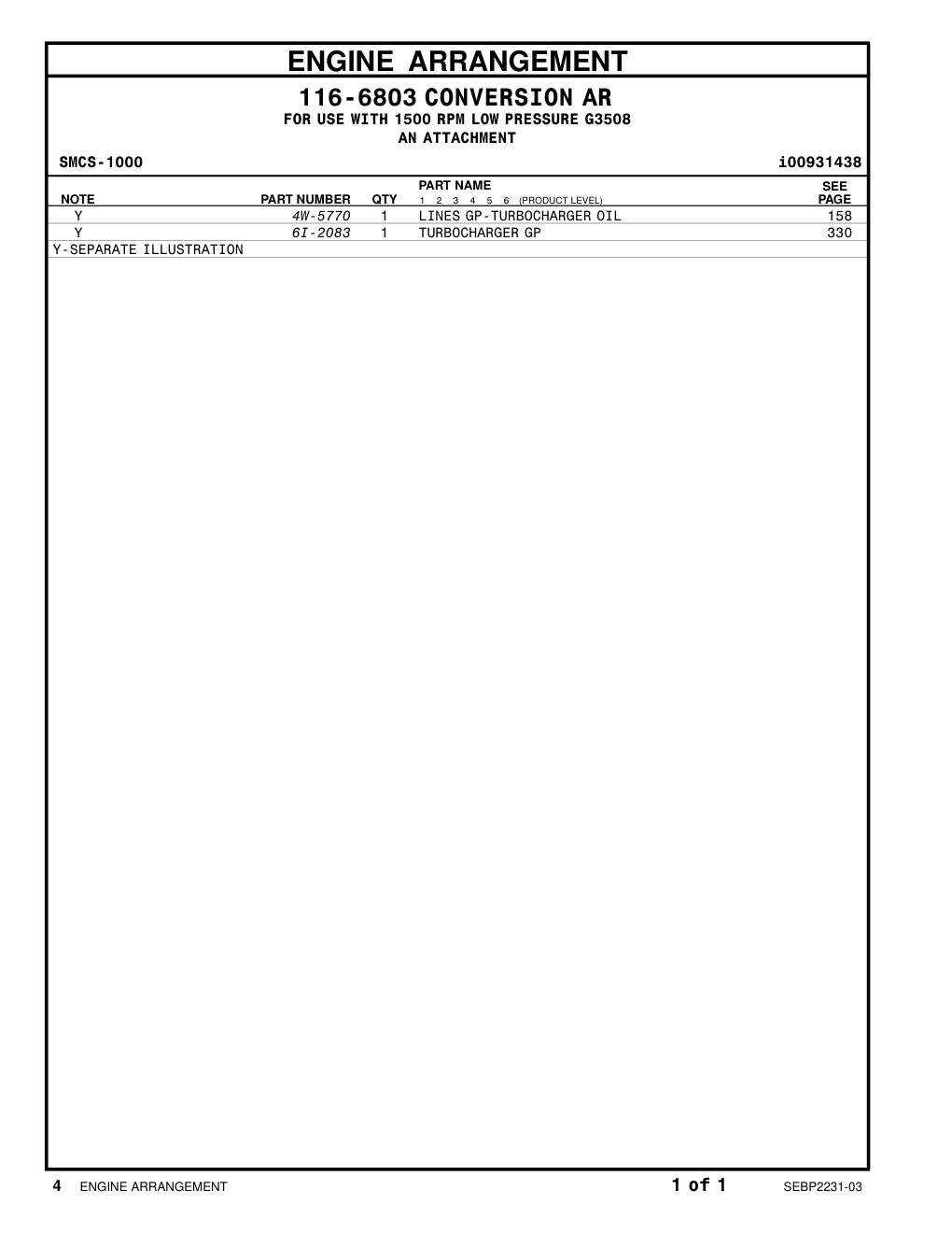 4W-5770 - LINES GP-TURBOCHARGER OIL