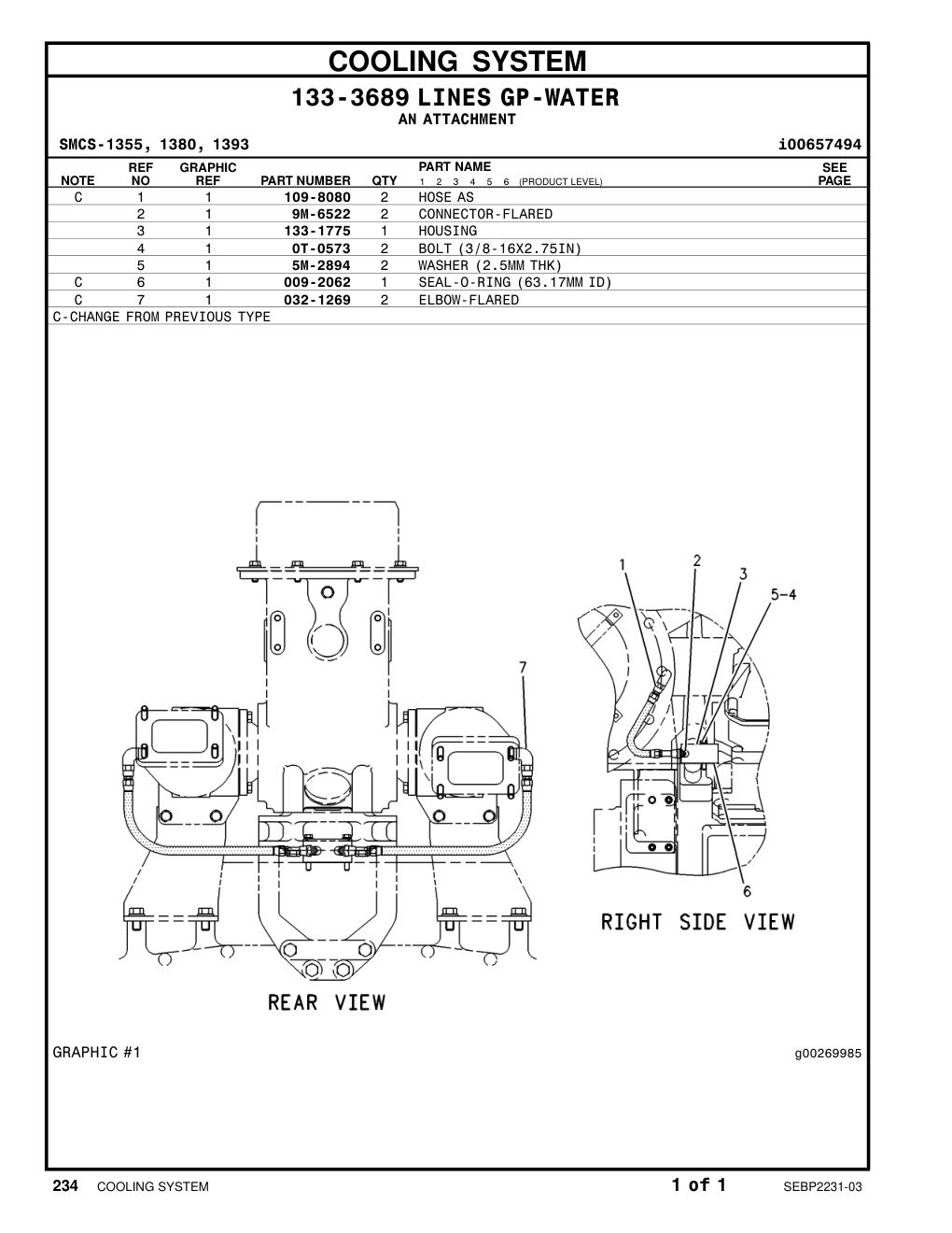 133-1775 HOUSING CAT parts manual diagram