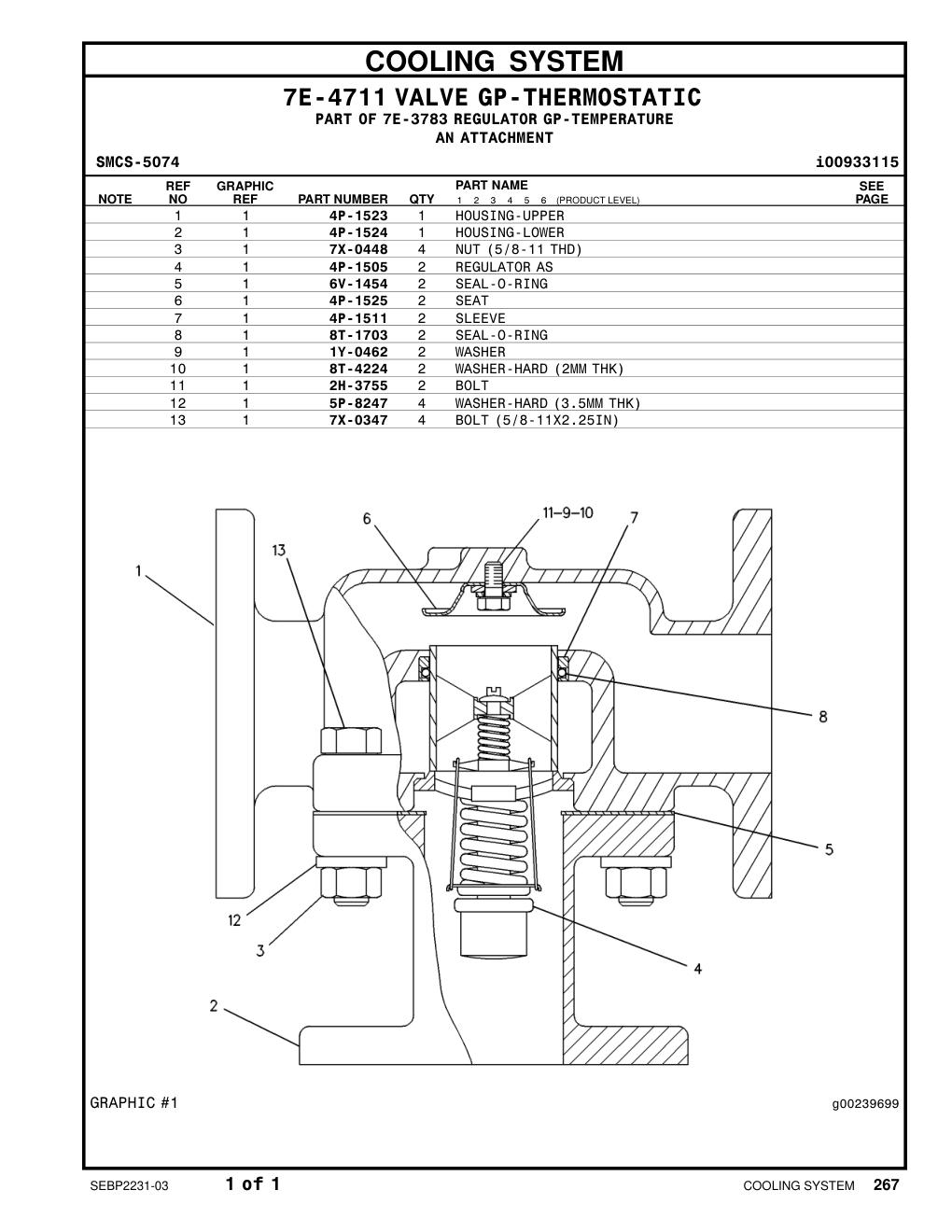 4P-1523 HOUSING-UPPER CAT parts manual diagram
