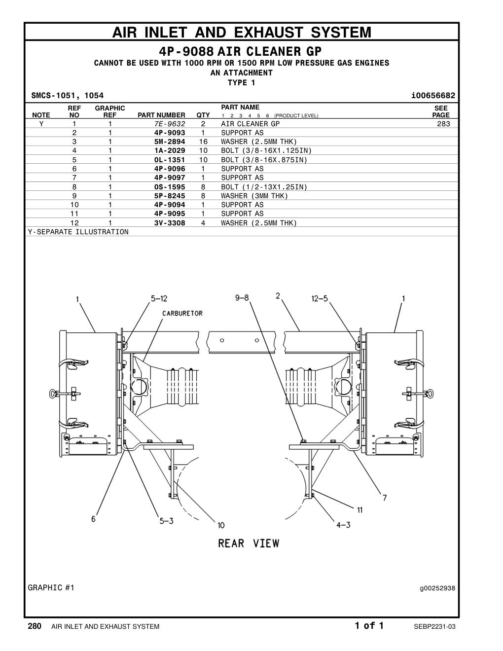 4P-9095 SUPPORT AS CAT parts manual diagram