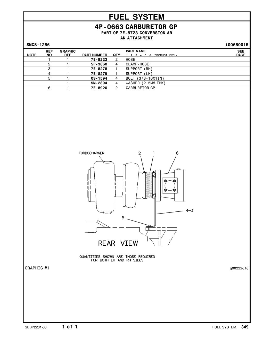 7E-8223 HOSE CAT parts manual diagram