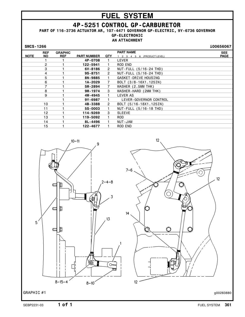 4W-4945 LEVER AS CAT parts manual diagram