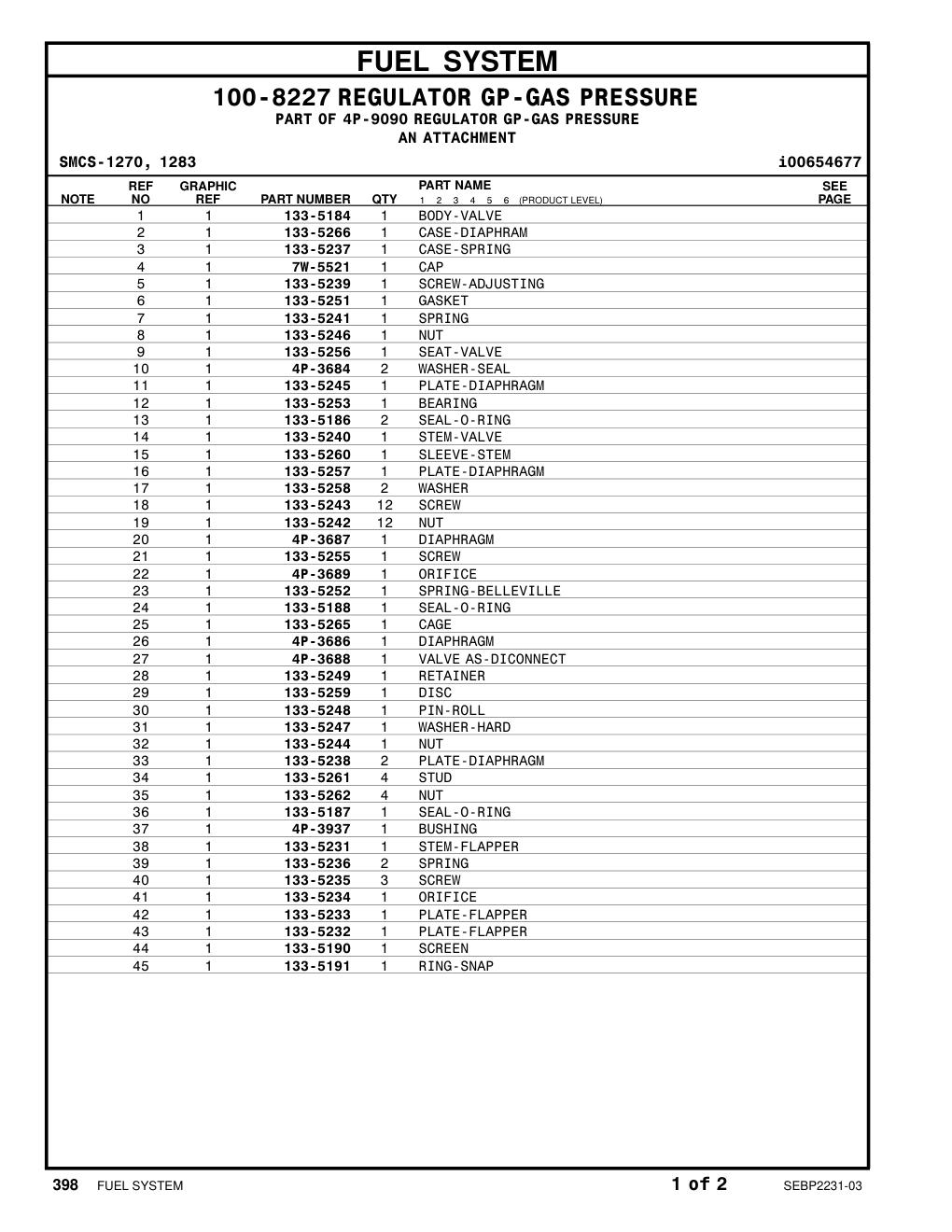 133-5241 SPRING CAT parts manual diagram