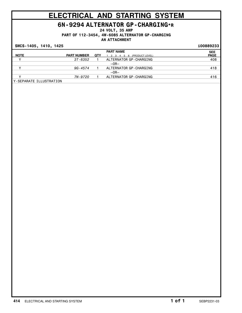 3T-6352 - ALTERNATOR GP-CHARGING –OR–