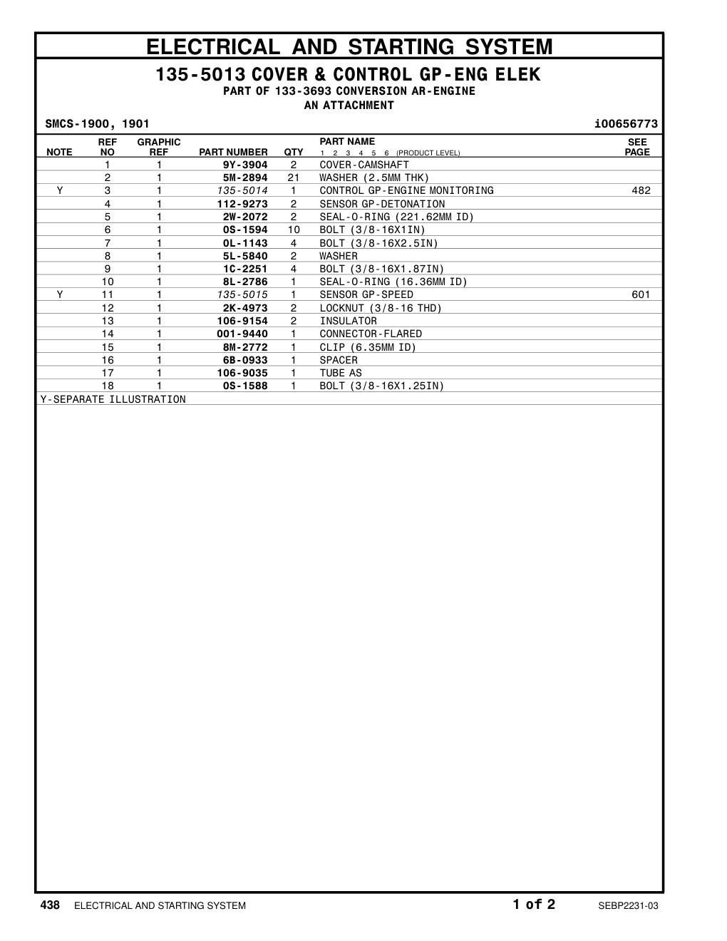 135-5014 CONTROL GP-ENGINE MONITORING CAT parts manual diagram