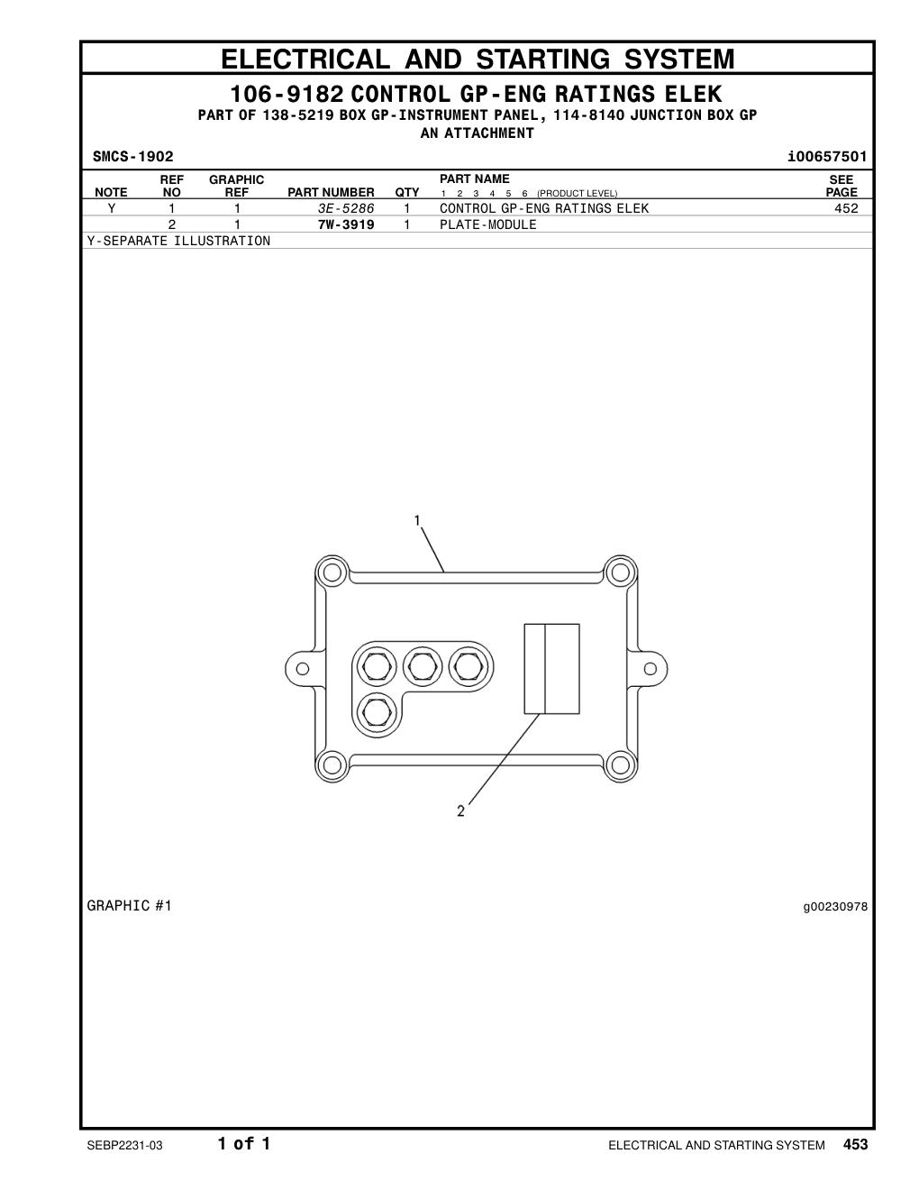 7W-3919 PLATE-MODULE CAT parts manual diagram