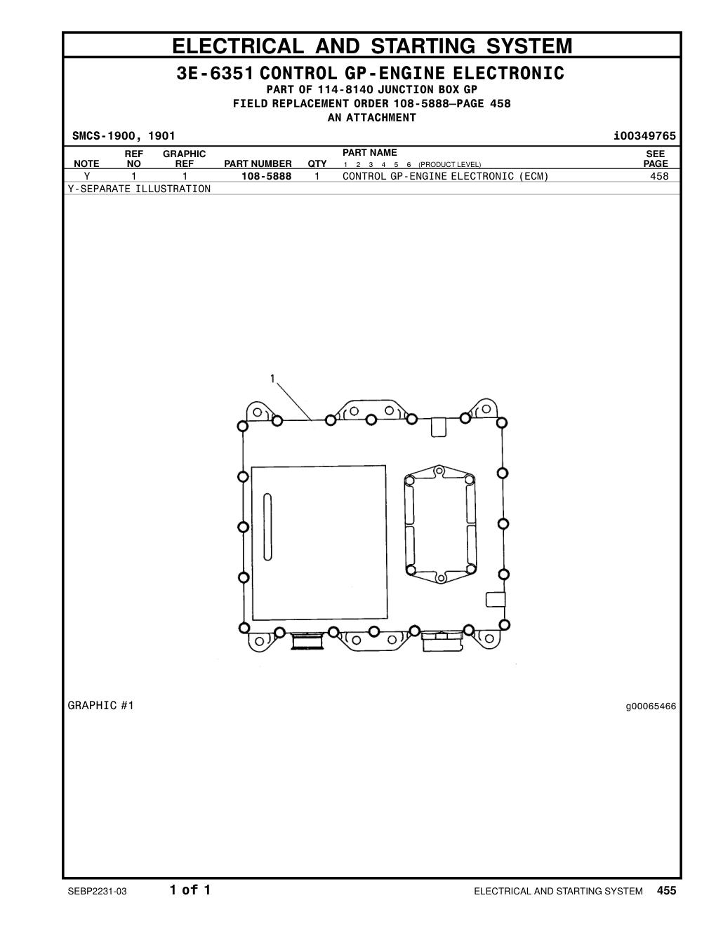 108-5888 CONTROL GP-ENGINE ELECTRONIC CAT parts manual diagram