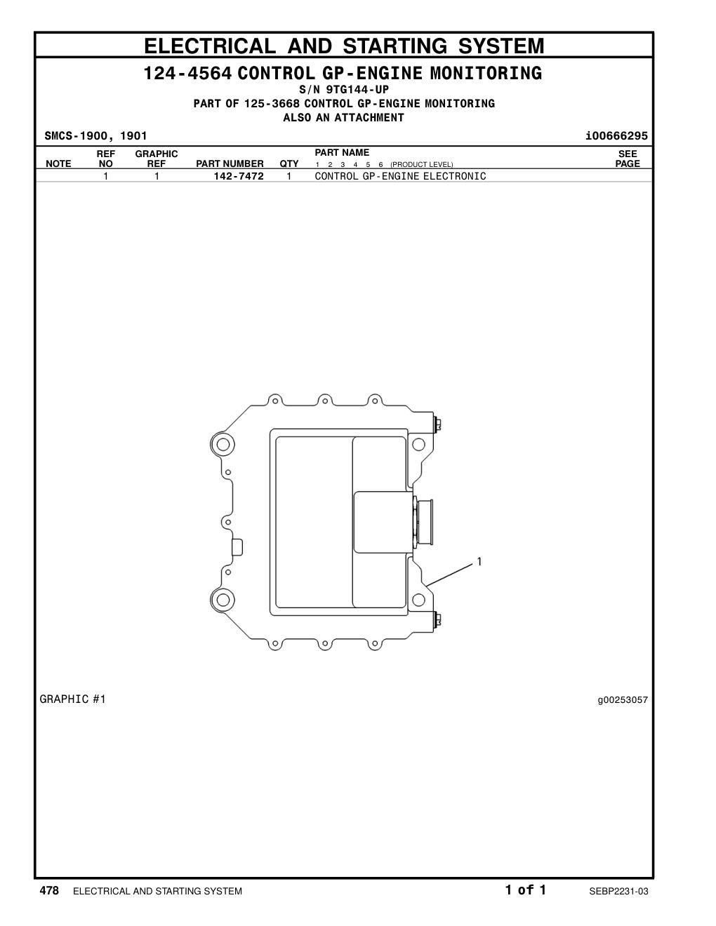 142-7472 - CONTROL GP-ENGINE ELECTRONIC