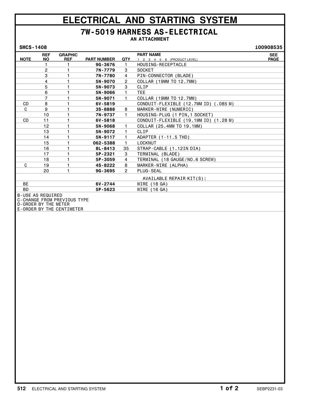 9G-3676 HOUSING-RECEPTACLE CAT parts manual diagram