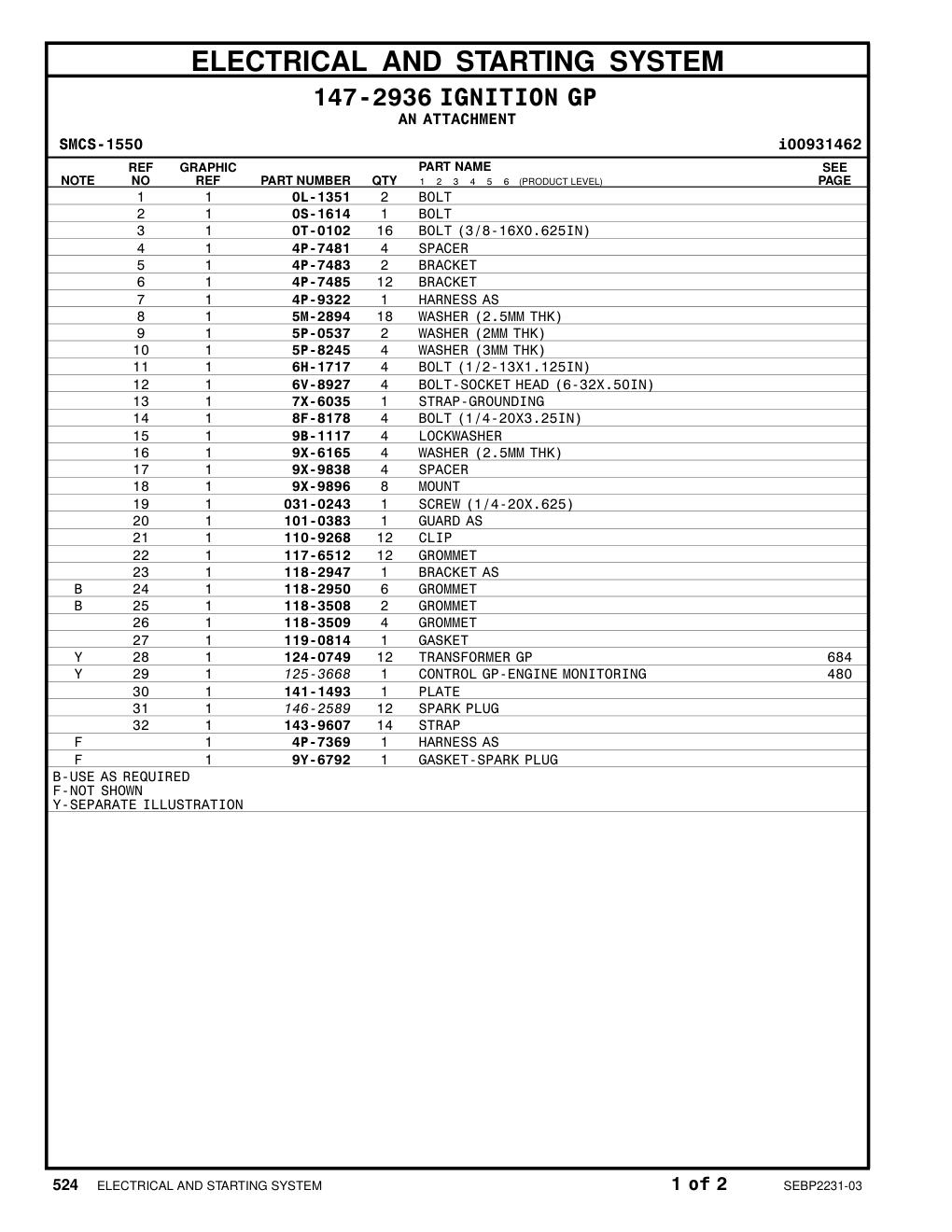 124-0749 TRANSFORMER GP CAT parts manual diagram