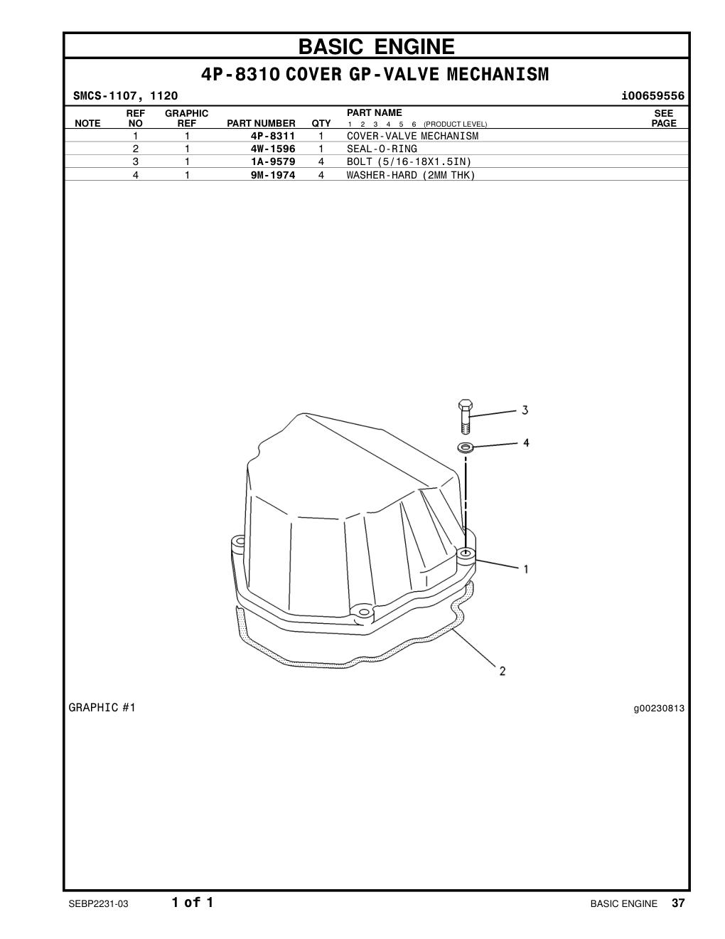 4W-1596 SEAL-O-RING CAT parts manual diagram