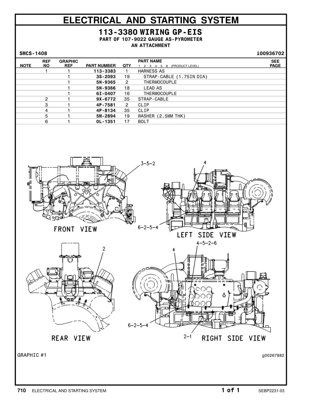 6I-0407 THERMOCOUPLE CAT parts manual diagram