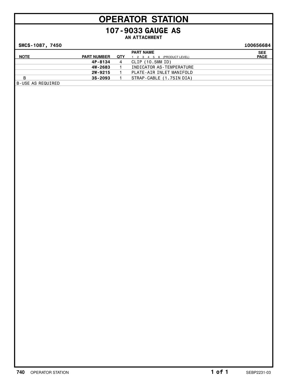 4W-2683 - INDICATOR AS-TEMPERATURE