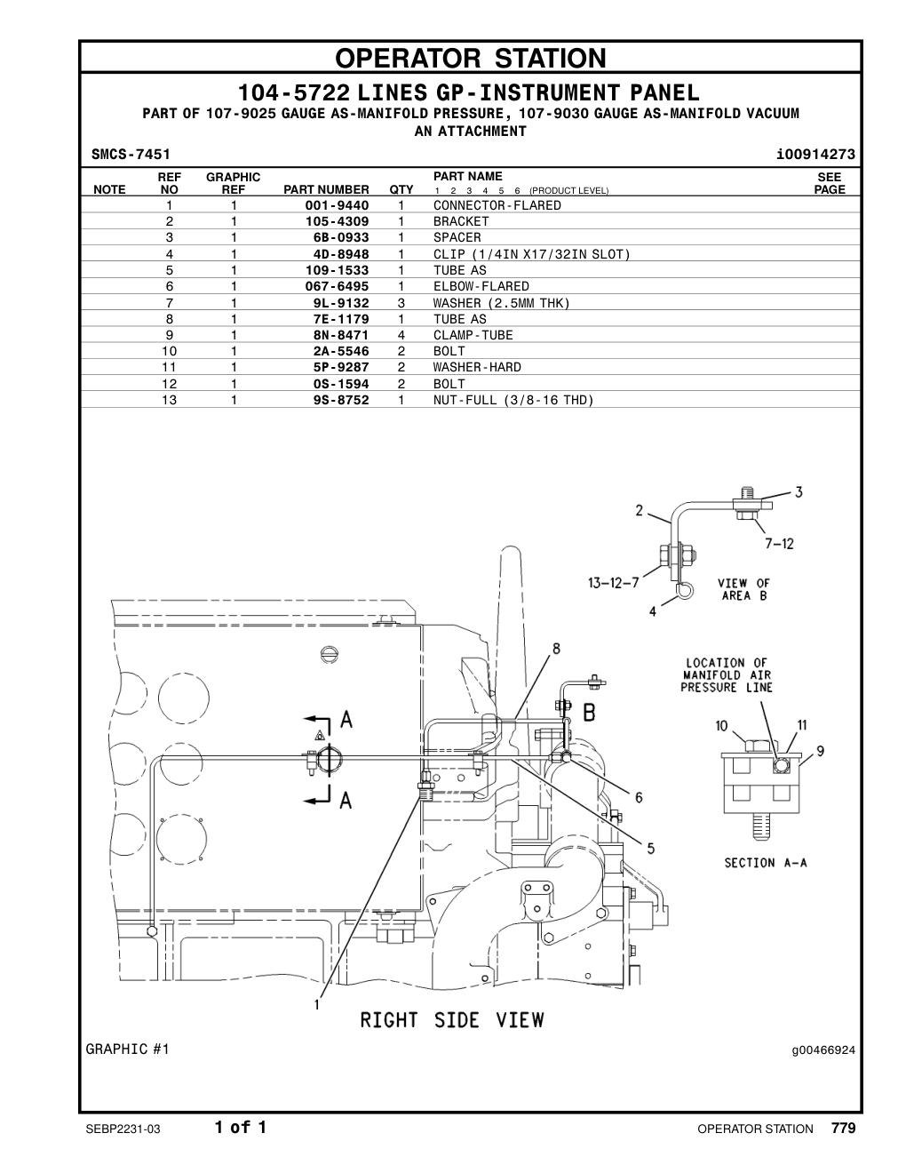 7E-1179 TUBE AS CAT parts manual diagram