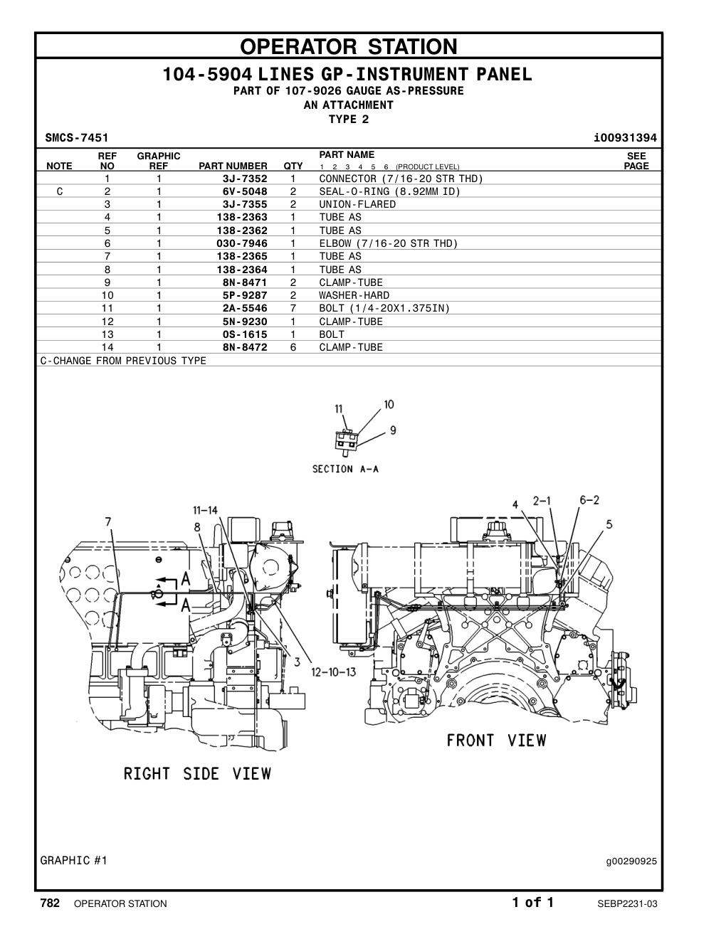138-2363 TUBE AS CAT parts manual diagram