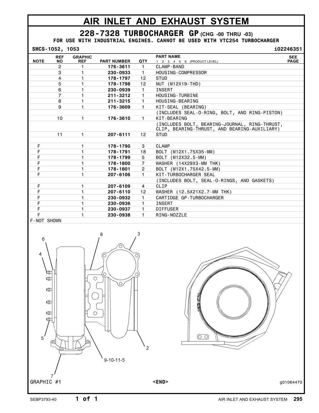 211-3212 HOUSING-TURBINE CAT parts manual diagram