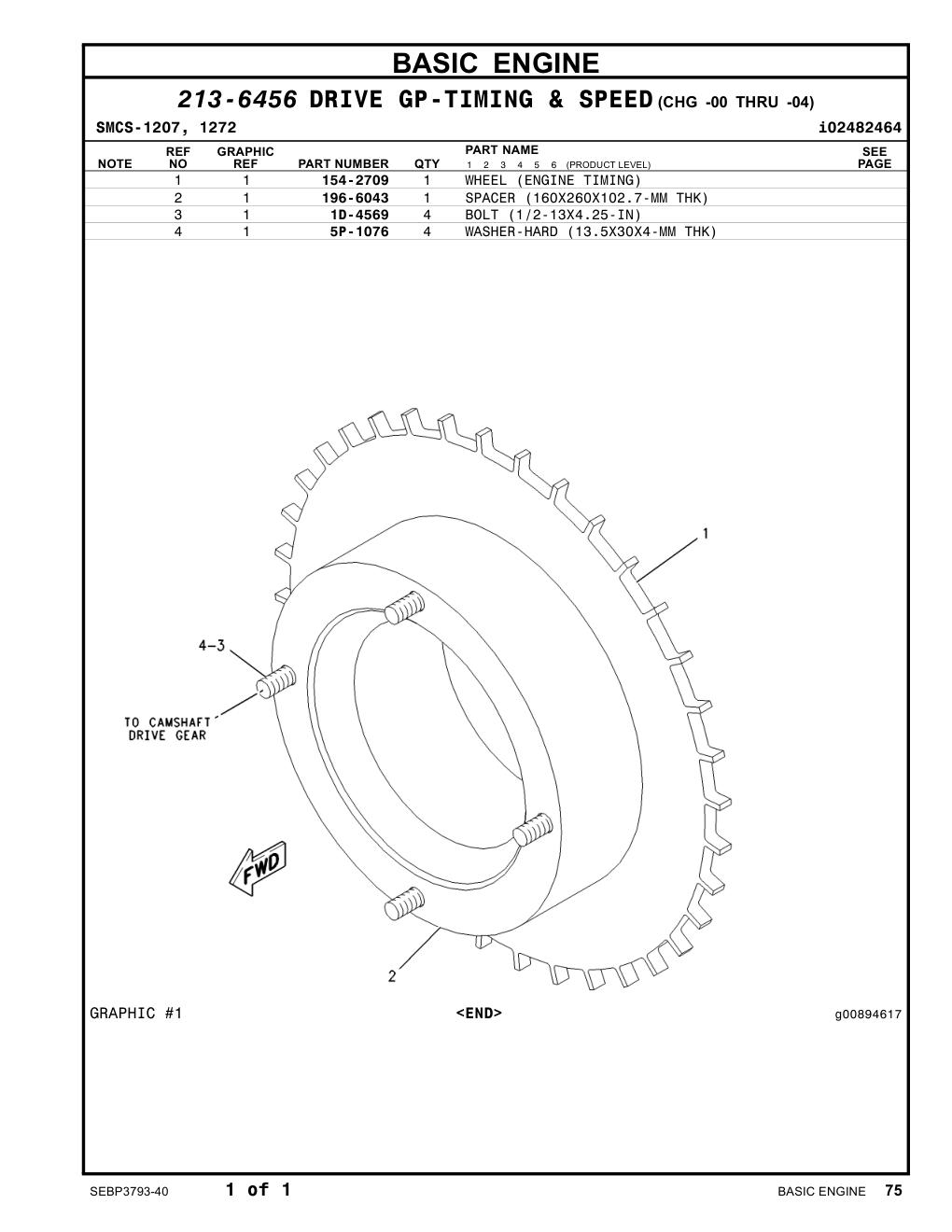154-2709 WHEEL CAT parts manual diagram