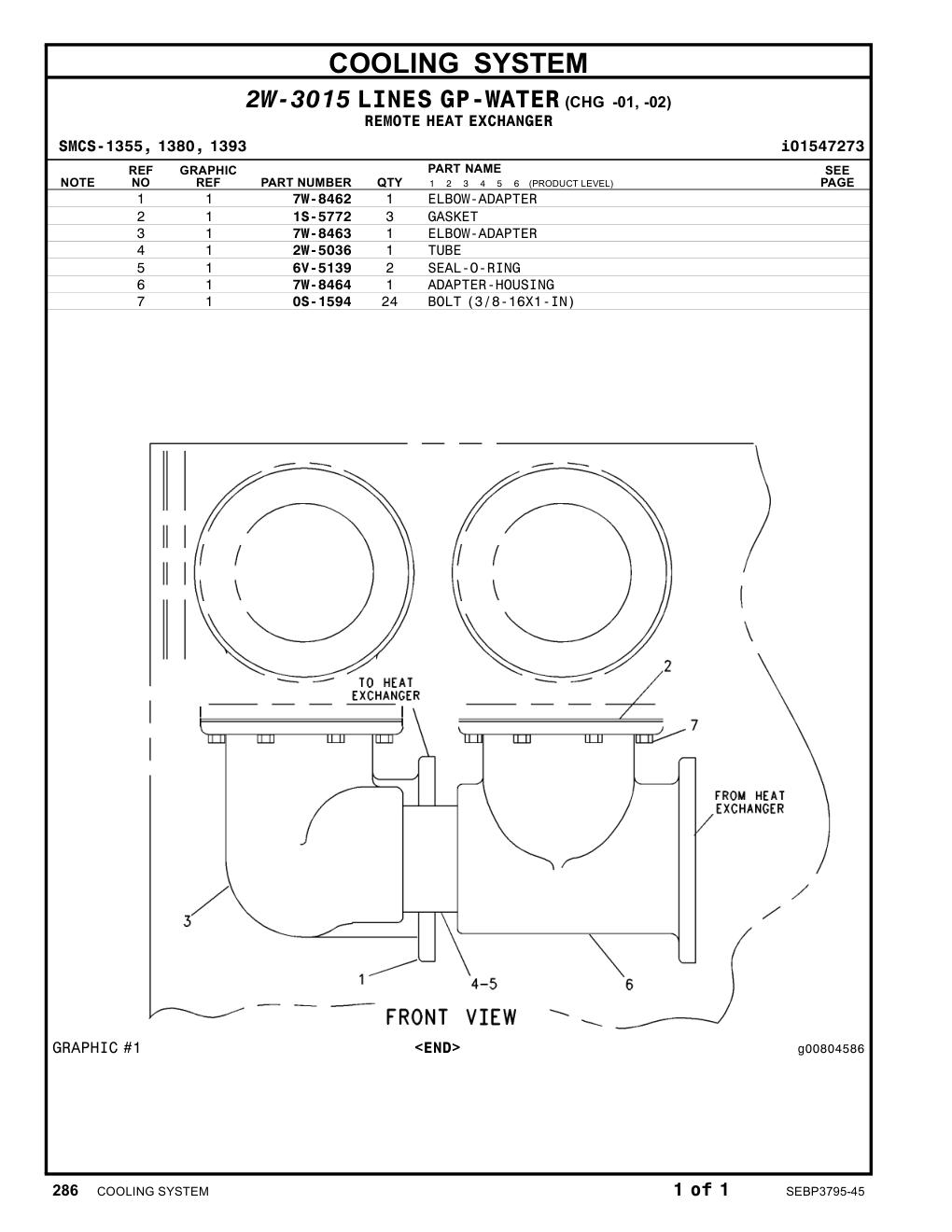7W-8462 ELBOW-ADAPTER CAT parts manual diagram